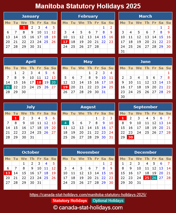 Manitoba Statutory Holidays 2025